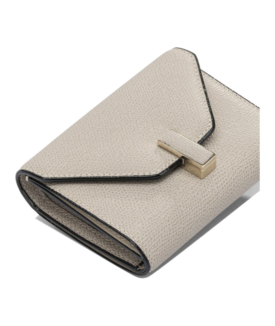 VALEXTRA Бежевый кожаный кошелек, фото 3