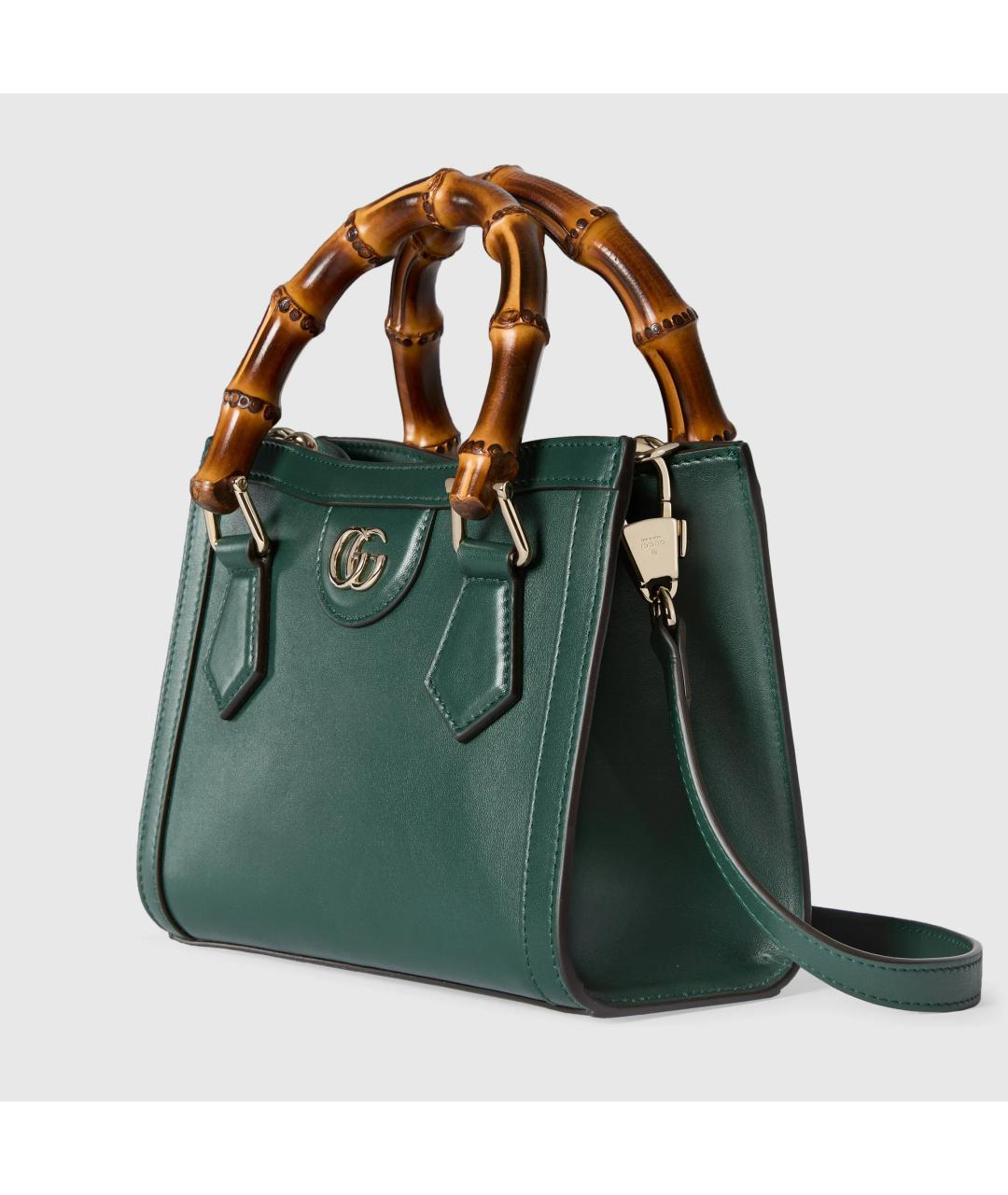 GUCCI Зеленая кожаная сумка с короткими ручками, фото 3