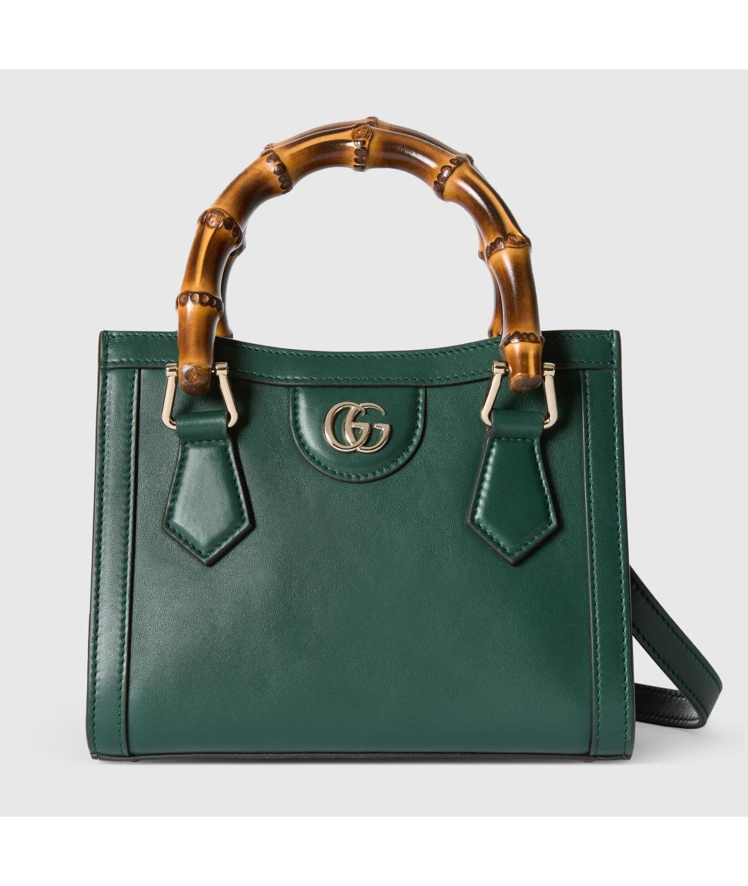 GUCCI Зеленая кожаная сумка с короткими ручками, фото 1