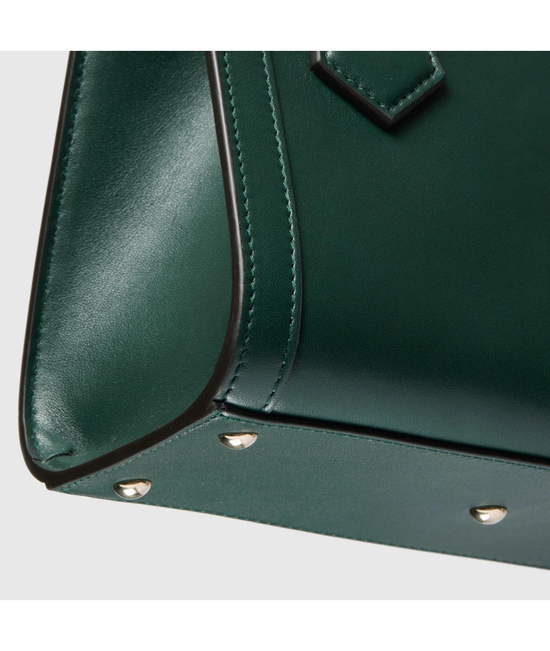 GUCCI Зеленая кожаная сумка с короткими ручками, фото 4