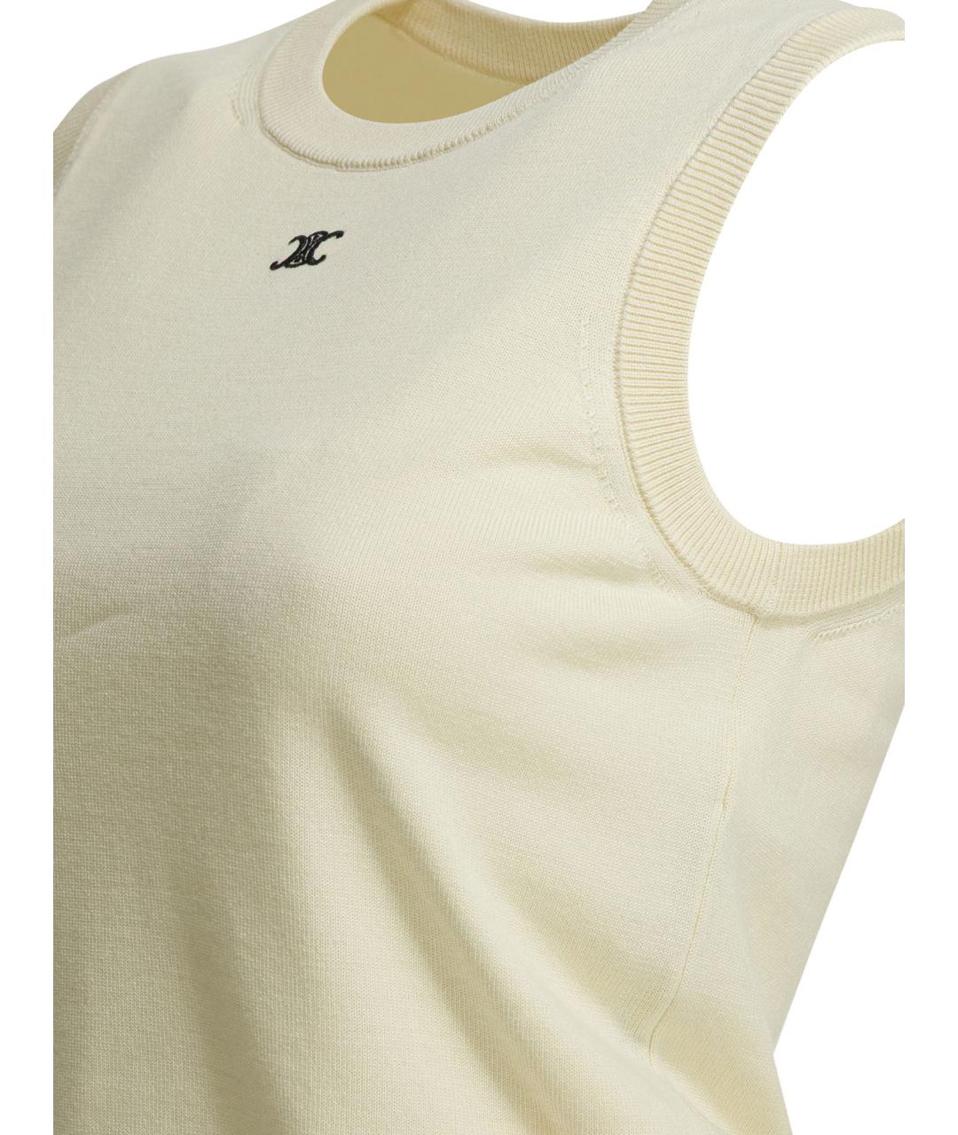 CELINE Белый шерстяной джемпер / свитер, фото 4