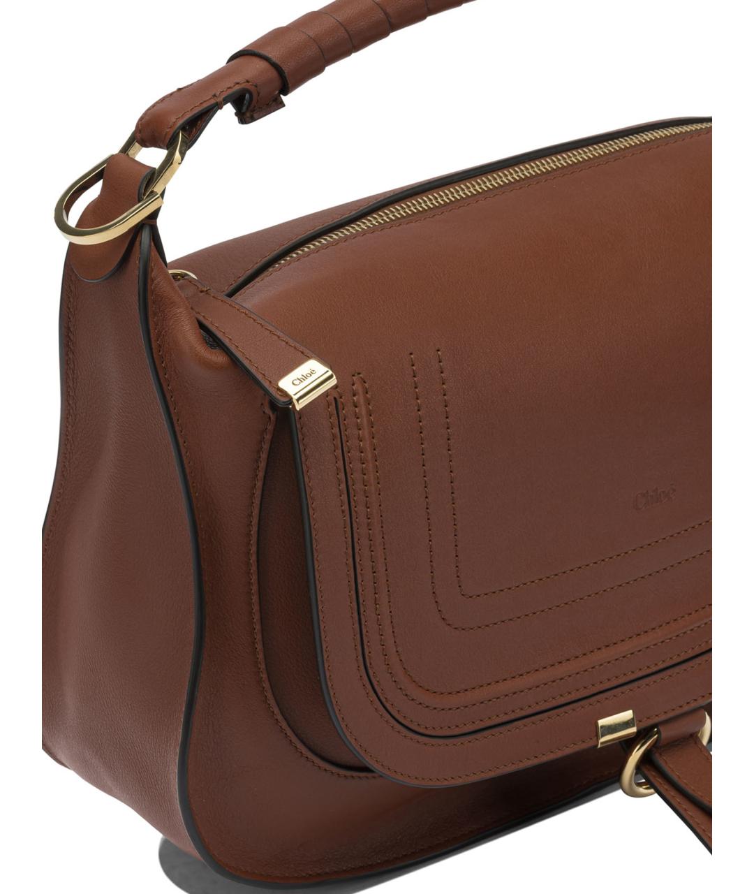 CHLOE Коричневая кожаная сумка через плечо, фото 5