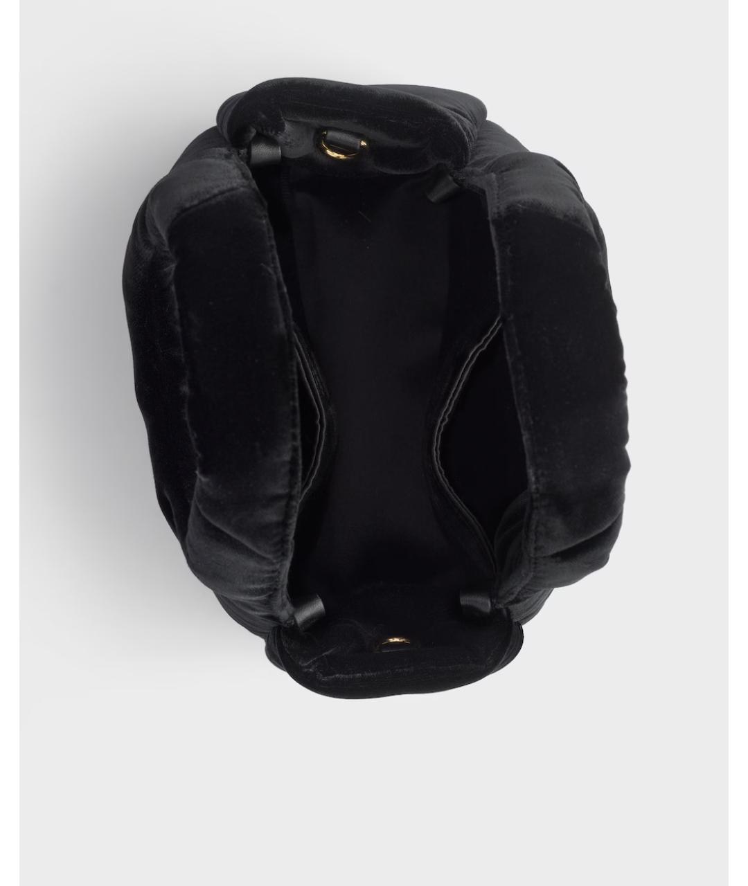 PRADA Черная бархатная сумка с короткими ручками, фото 3