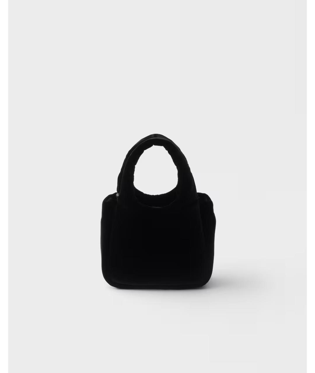 PRADA Черная бархатная сумка с короткими ручками, фото 4