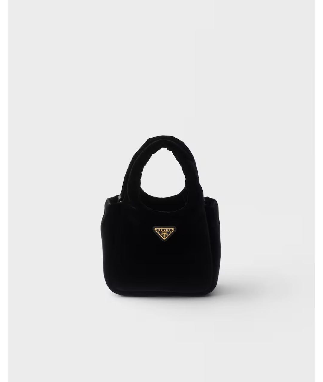 PRADA Черная бархатная сумка с короткими ручками, фото 1