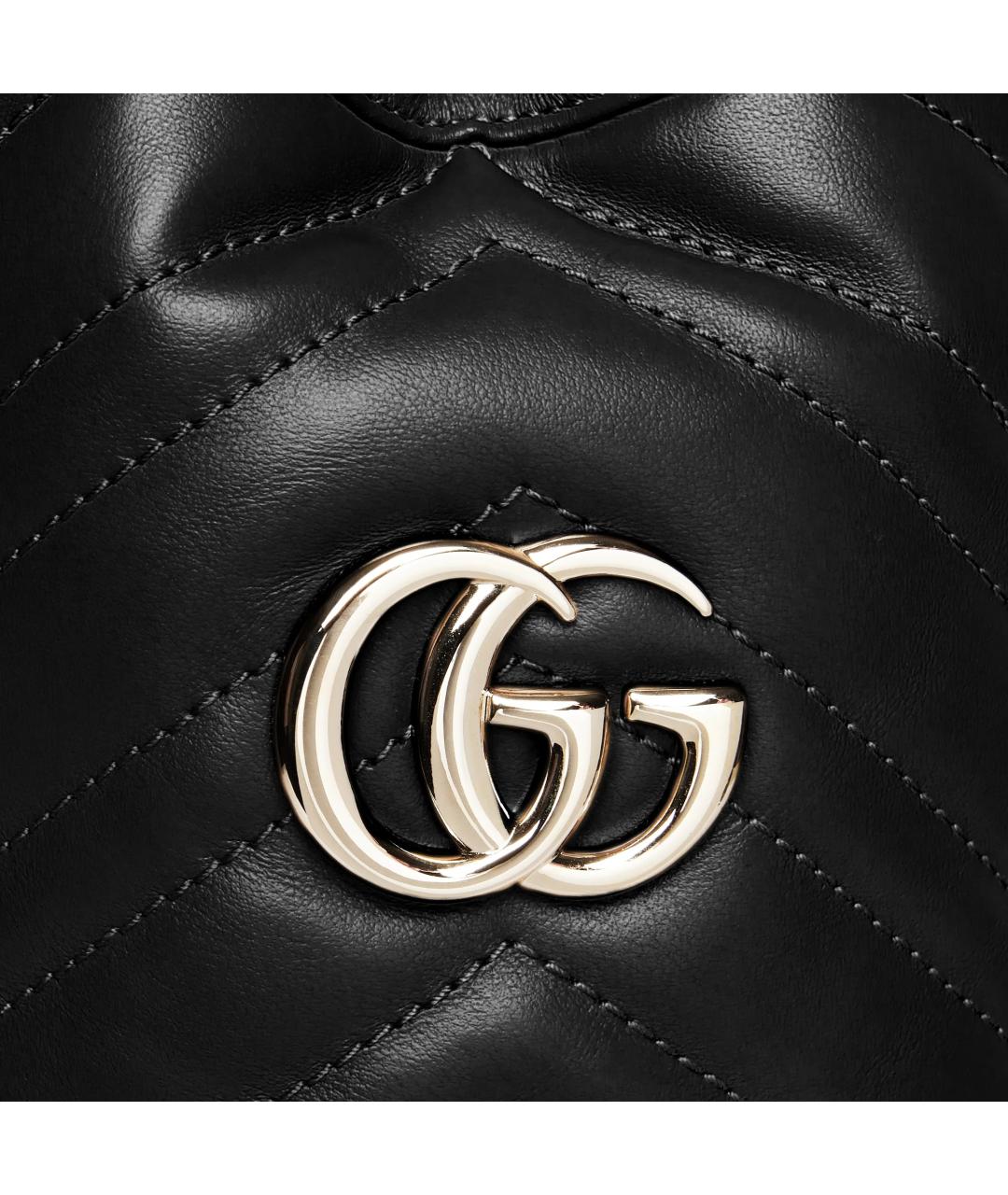 GUCCI Черная кожаная сумка через плечо, фото 5