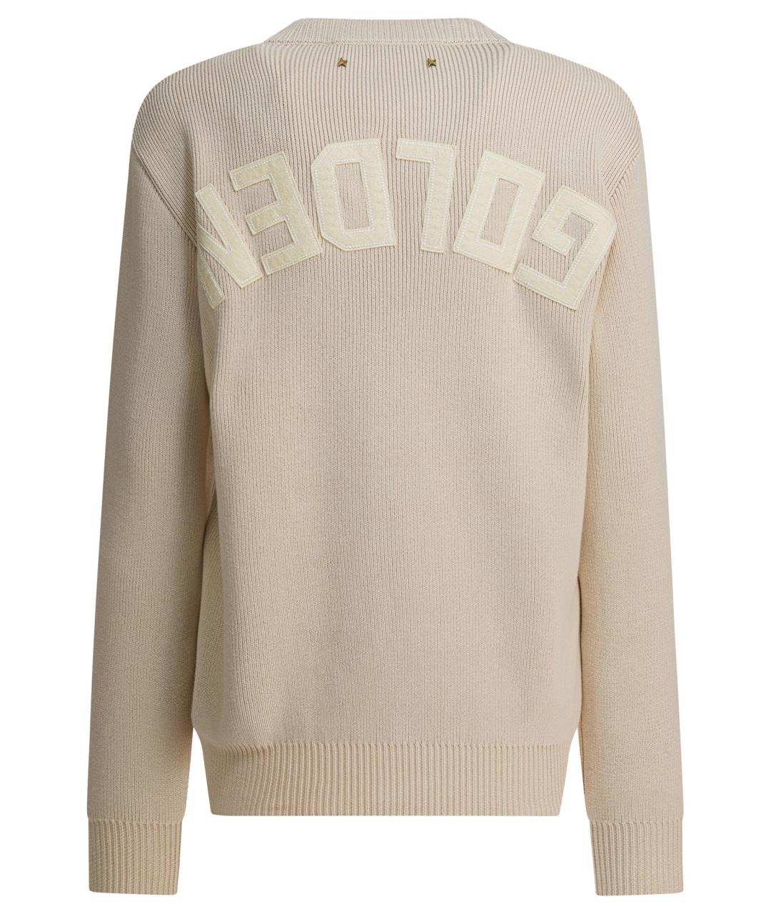 GOLDEN GOOSE DELUXE BRAND Бежевый хлопковый джемпер / свитер, фото 2