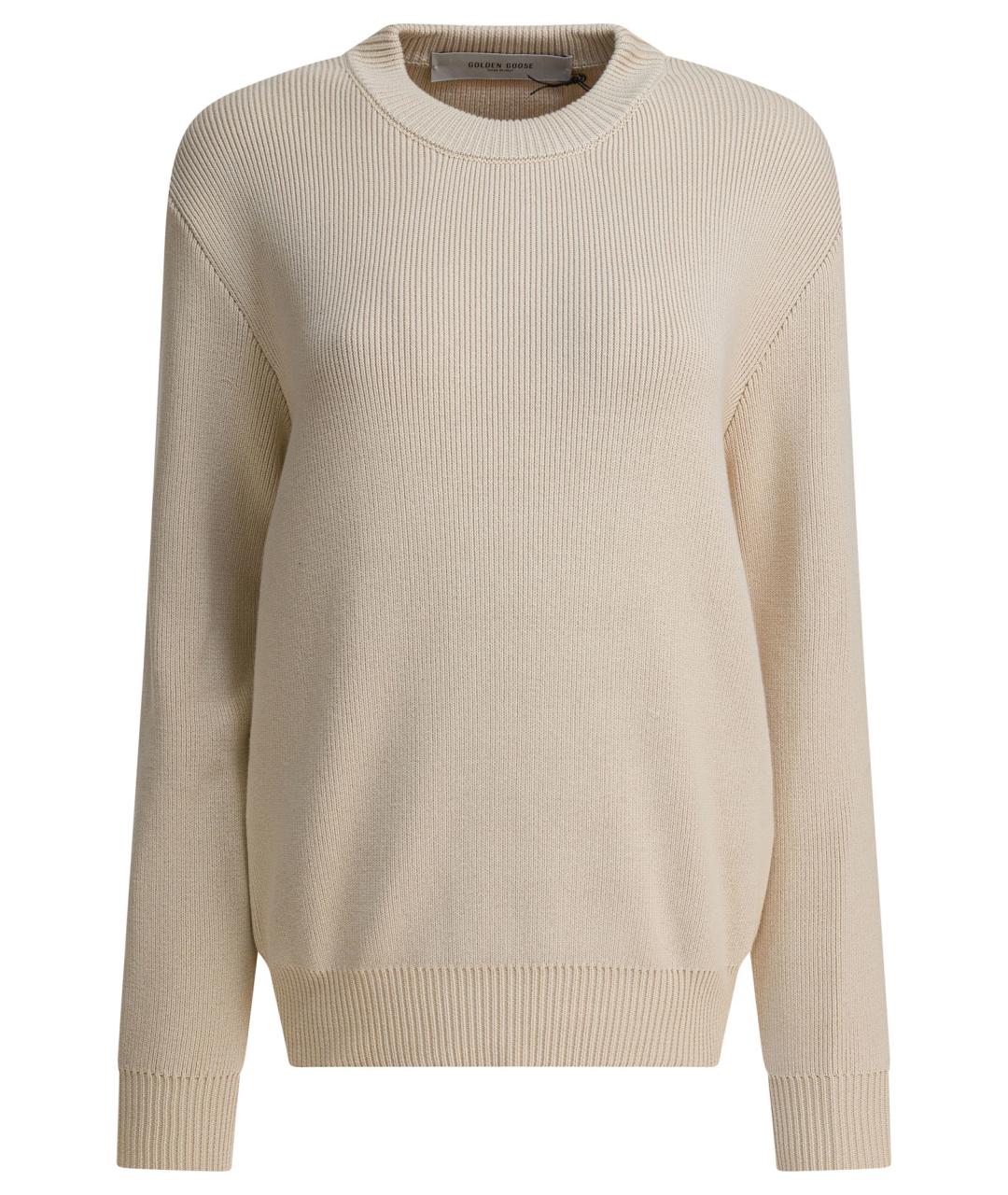GOLDEN GOOSE DELUXE BRAND Бежевый хлопковый джемпер / свитер, фото 1
