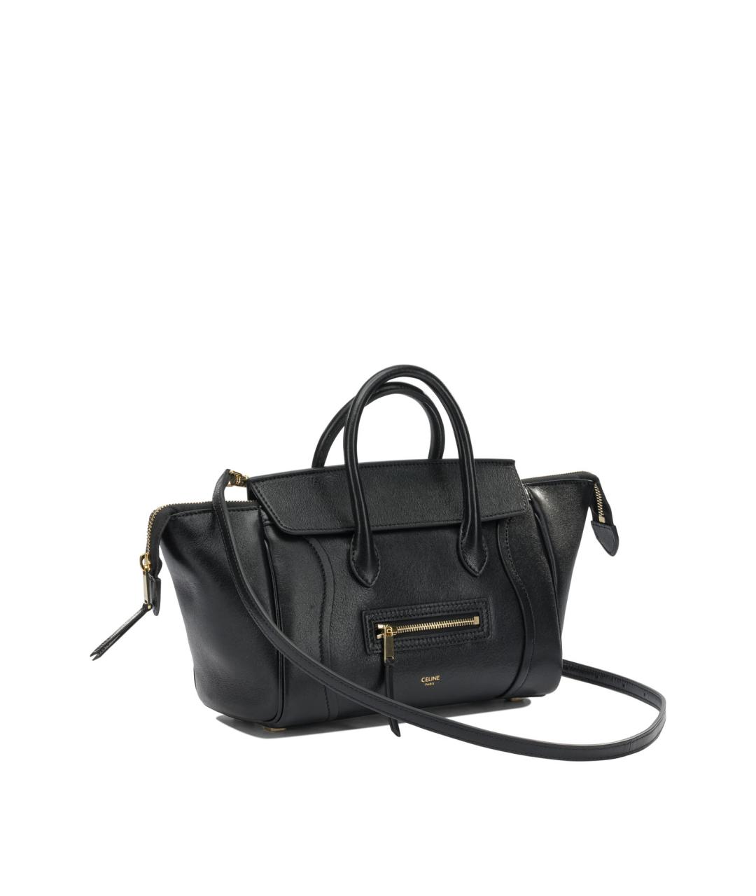 CELINE Черная кожаная сумка с короткими ручками, фото 2
