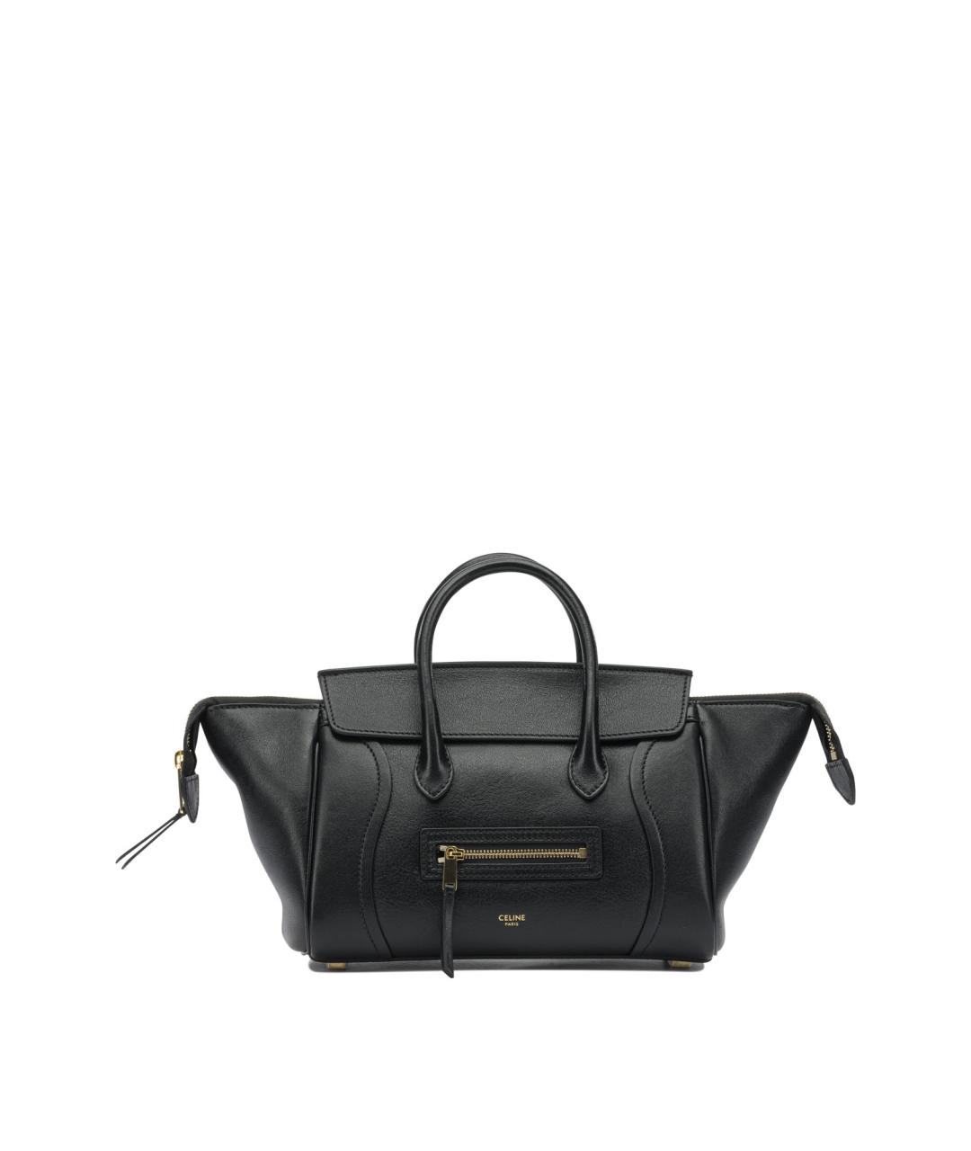 CELINE Черная кожаная сумка с короткими ручками, фото 1