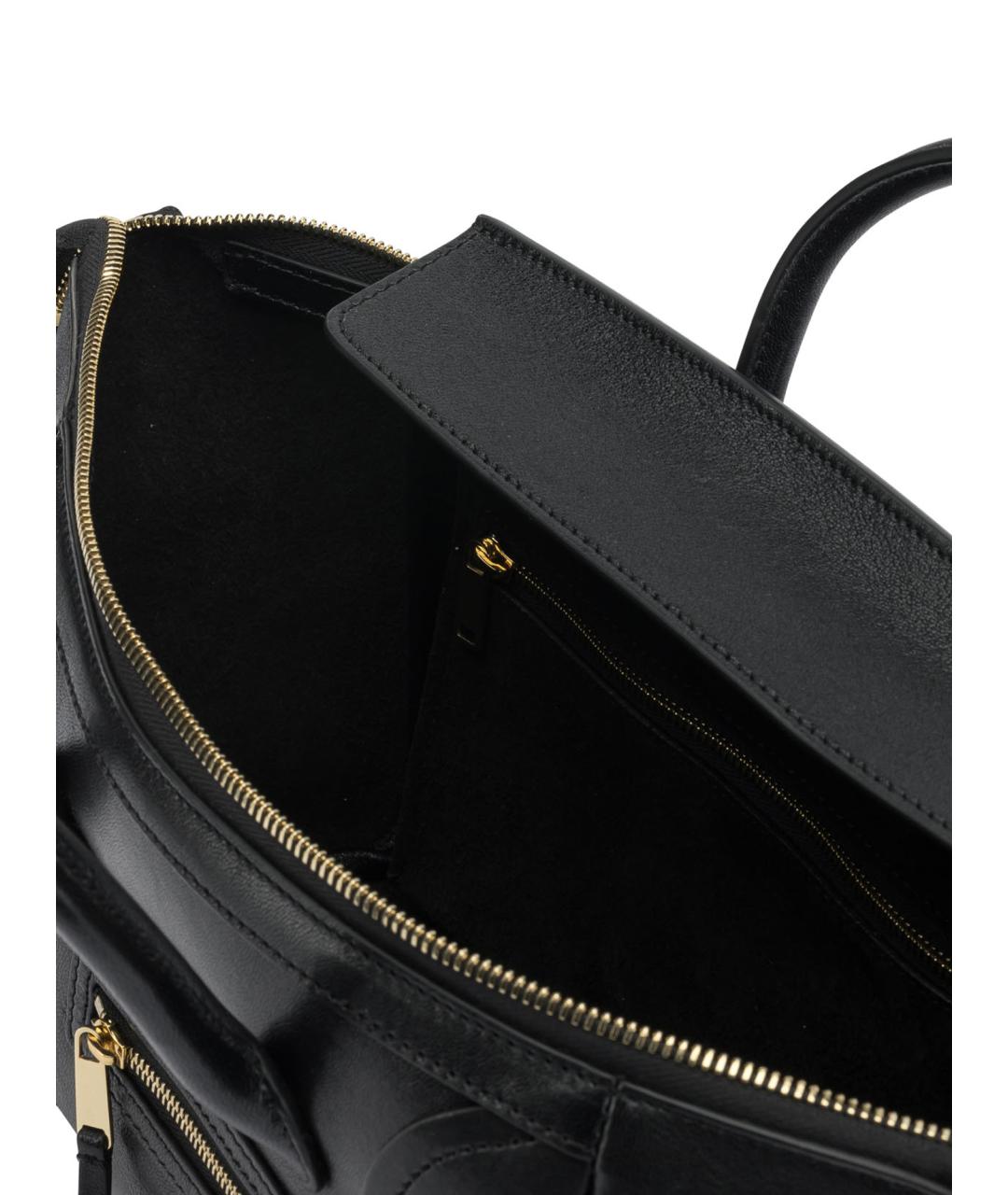 CELINE Черная кожаная сумка с короткими ручками, фото 5