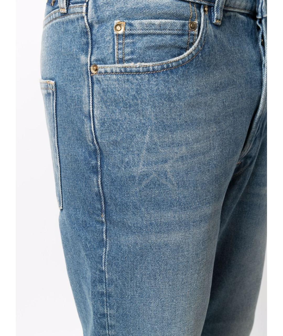 GOLDEN GOOSE DELUXE BRAND Синие хлопковые прямые джинсы, фото 2