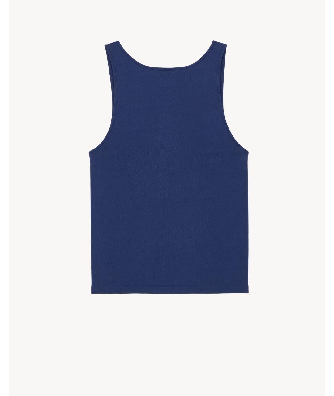 SAINT LAURENT Синяя хлопковая майка, фото 2