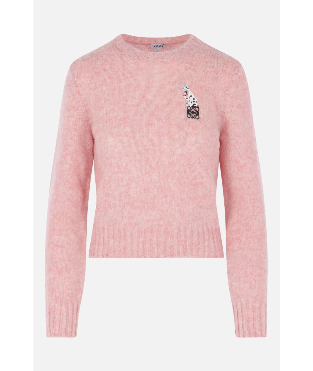 LOEWE Розовый шерстяной джемпер / свитер, фото 4