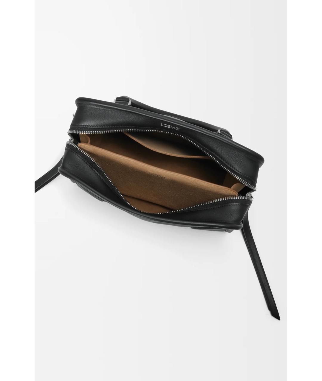 LOEWE Черная кожаная сумка с короткими ручками, фото 6