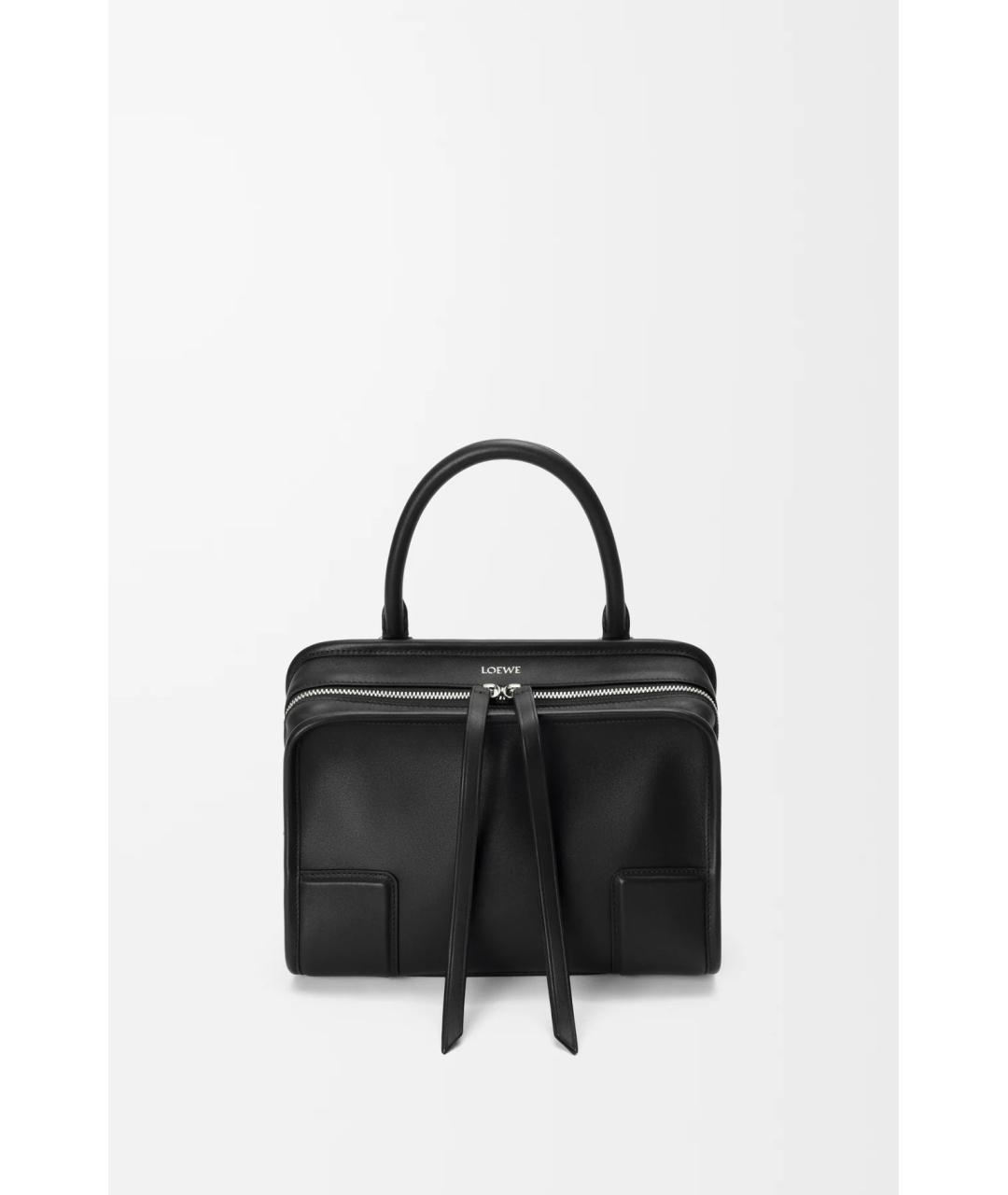 LOEWE Черная кожаная сумка с короткими ручками, фото 5