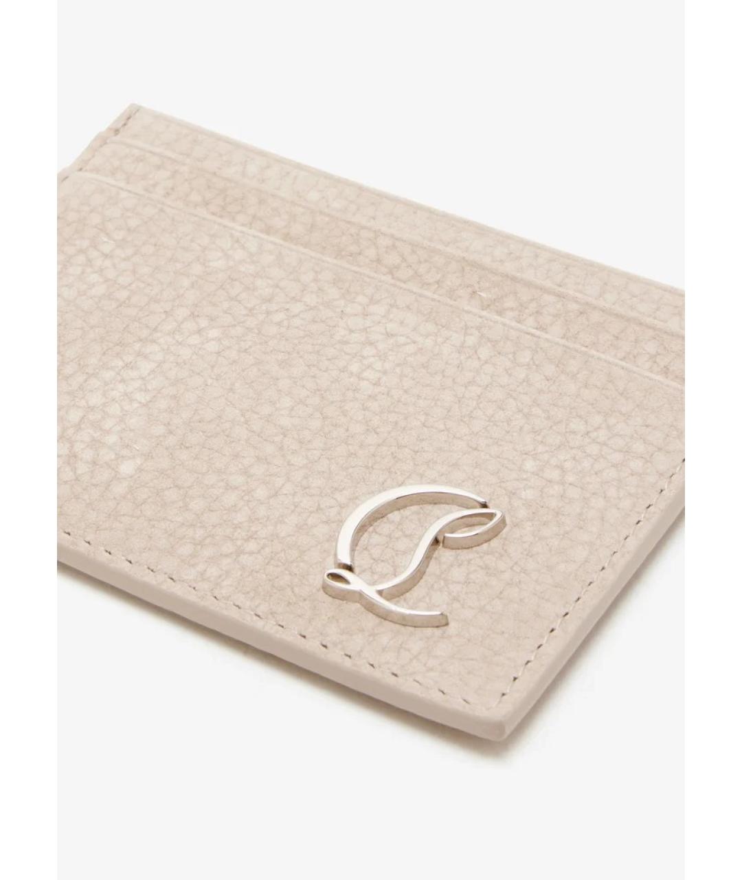 CHRISTIAN LOUBOUTIN Бежевый кожаный кошелек, фото 2