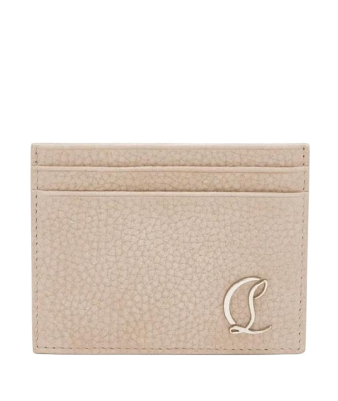 CHRISTIAN LOUBOUTIN Бежевый кожаный кошелек, фото 1