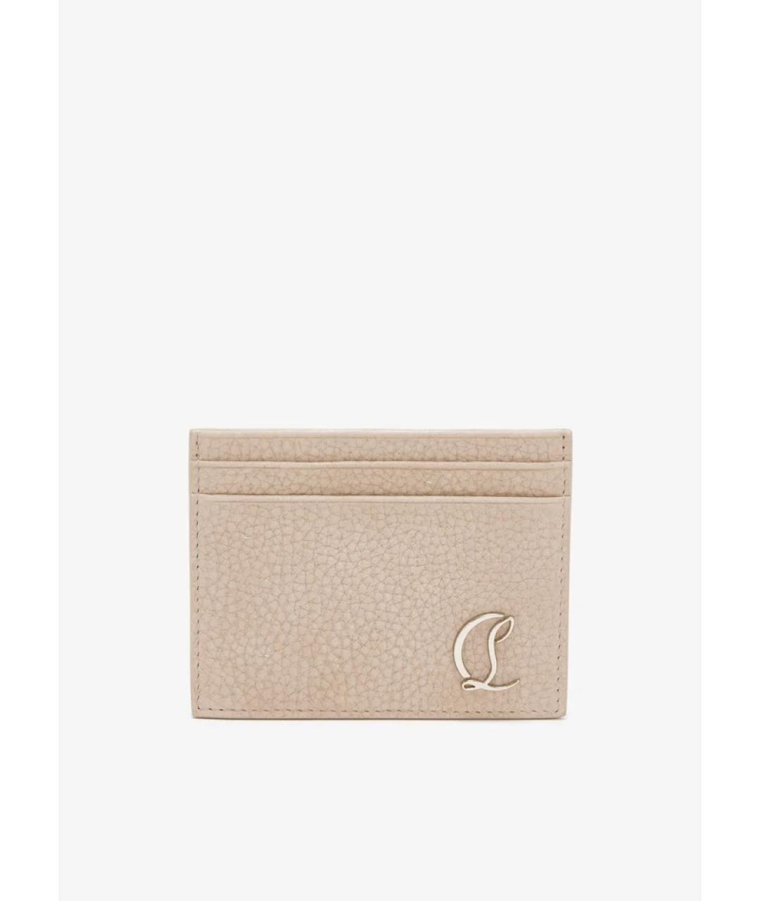 CHRISTIAN LOUBOUTIN Бежевый кожаный кошелек, фото 5