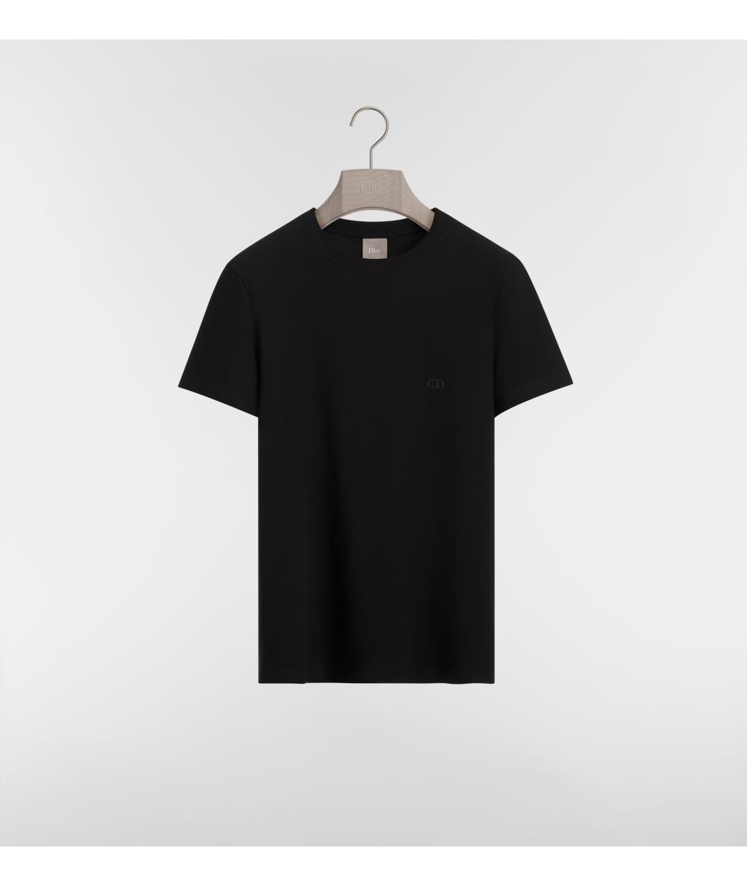 CHRISTIAN DIOR Черная хлопковая футболка, фото 3