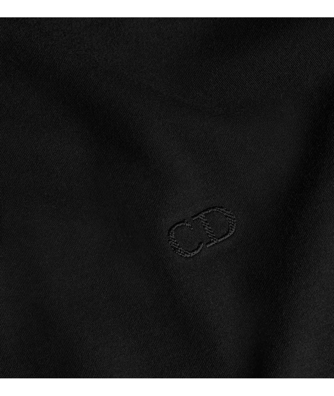 CHRISTIAN DIOR Черная хлопковая футболка, фото 2