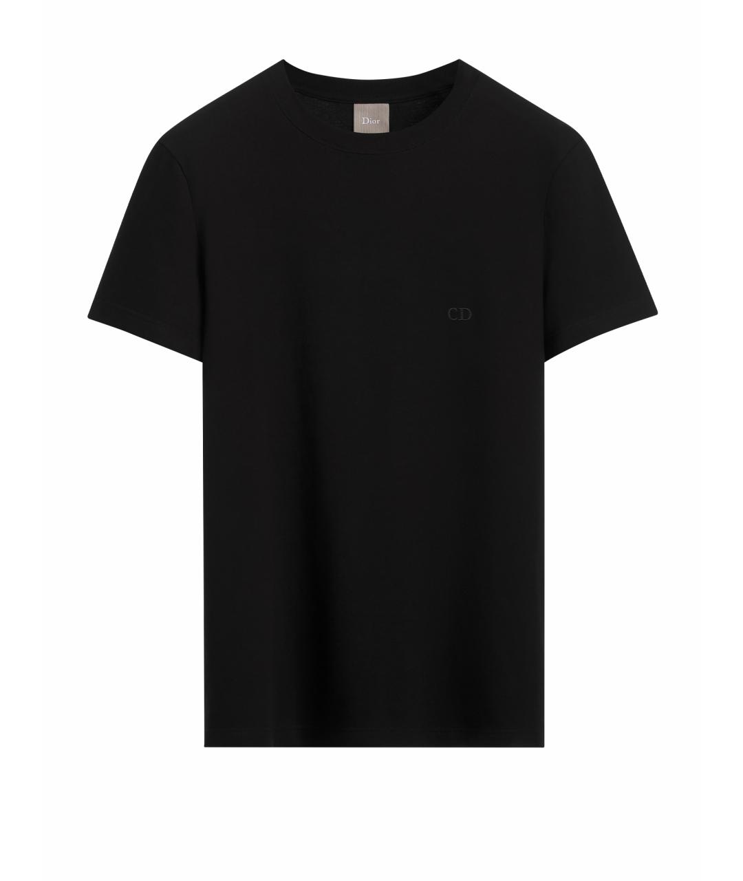 CHRISTIAN DIOR Черная хлопковая футболка, фото 1