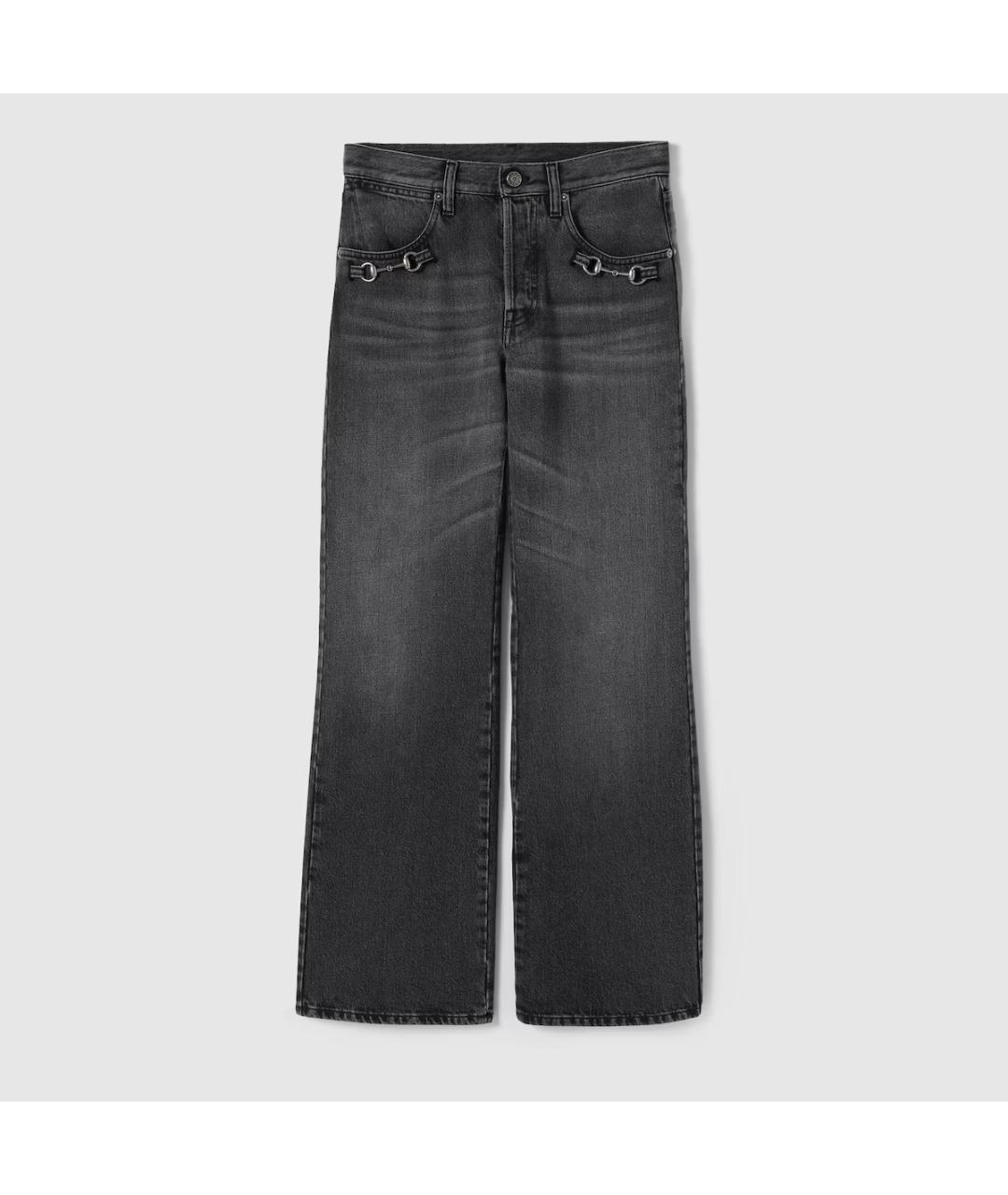 GUCCI Серые хлопковые прямые джинсы, фото 3