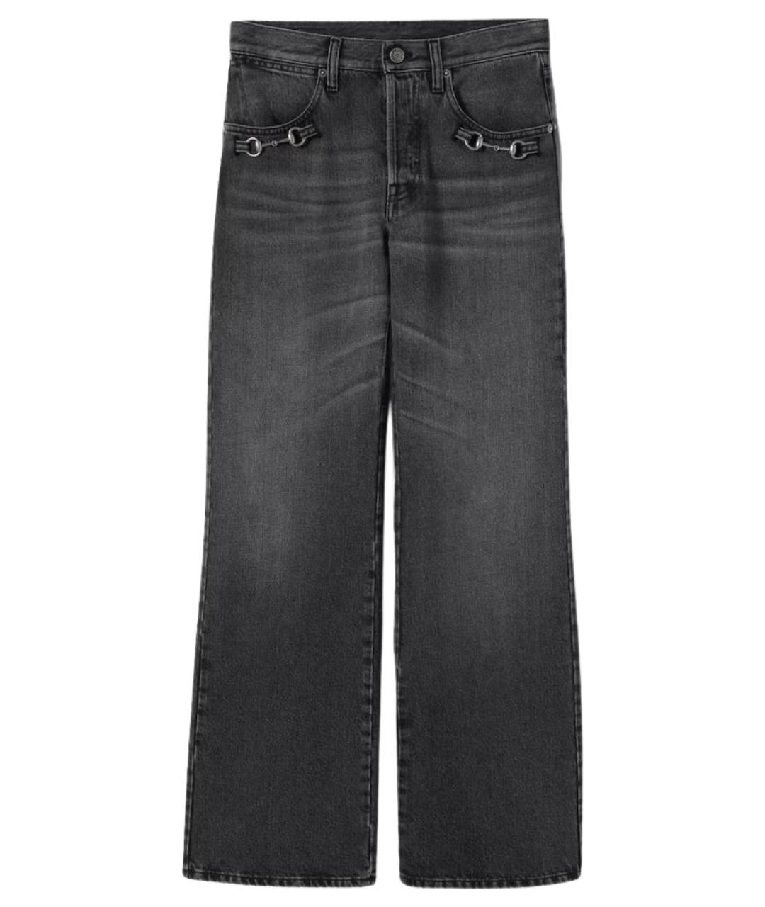 GUCCI Серые хлопковые прямые джинсы, фото 1