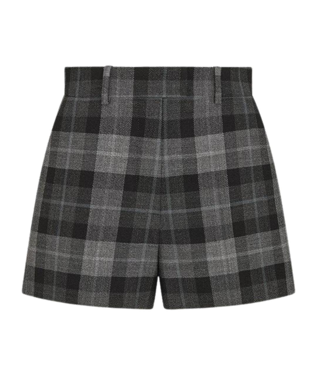 CHRISTIAN DIOR Серые шерстяные шорты, фото 1