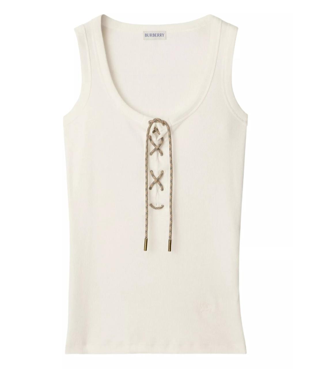 BURBERRY Белая хлопковая майка, фото 1