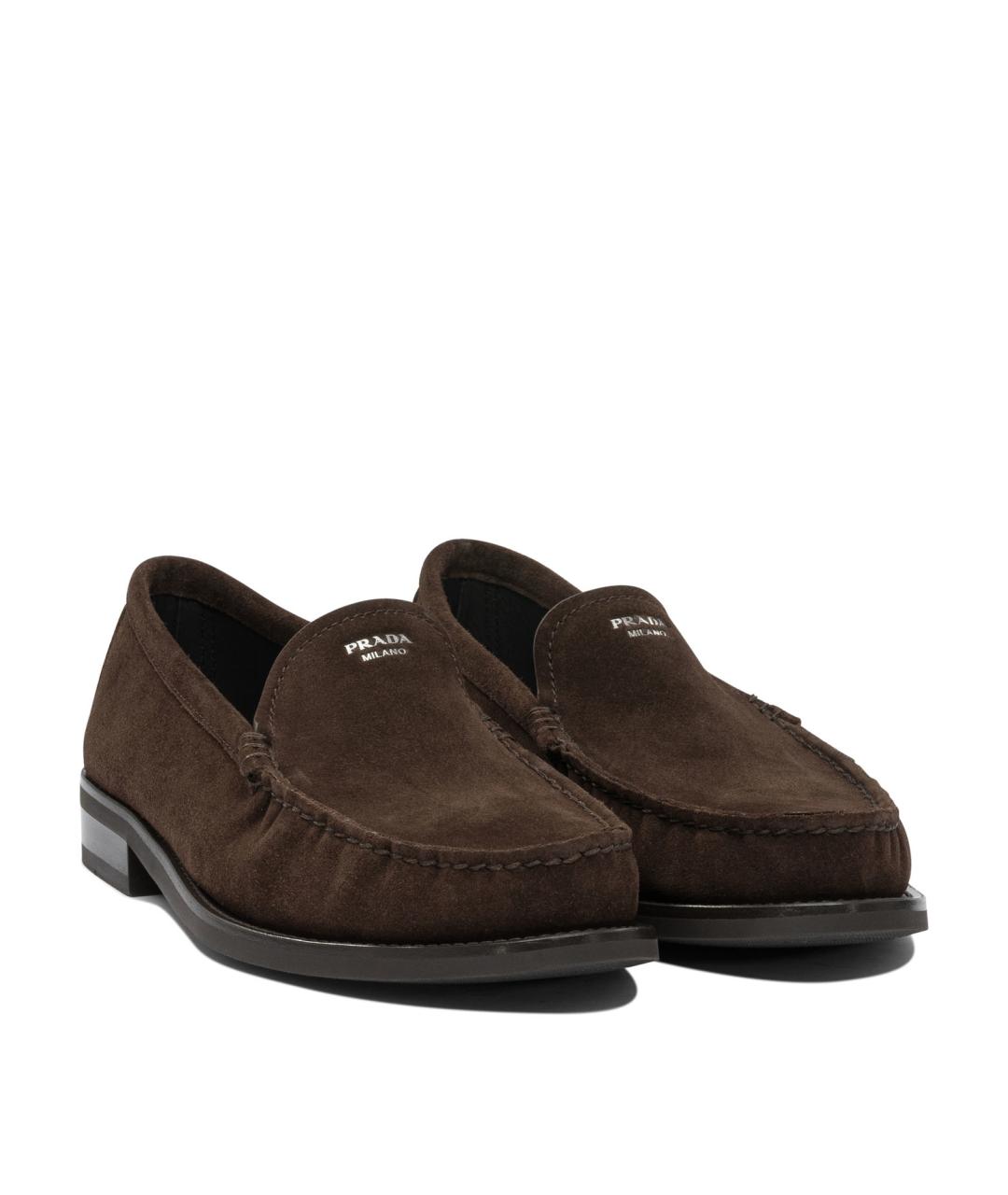 PRADA Коричневые кожаные лоферы, фото 2