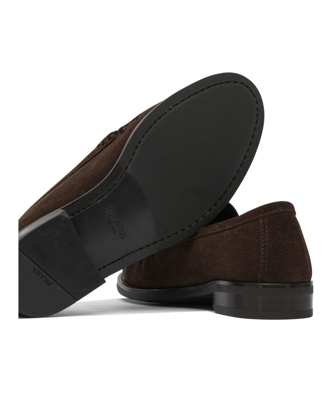 PRADA Коричневые кожаные лоферы, фото 5
