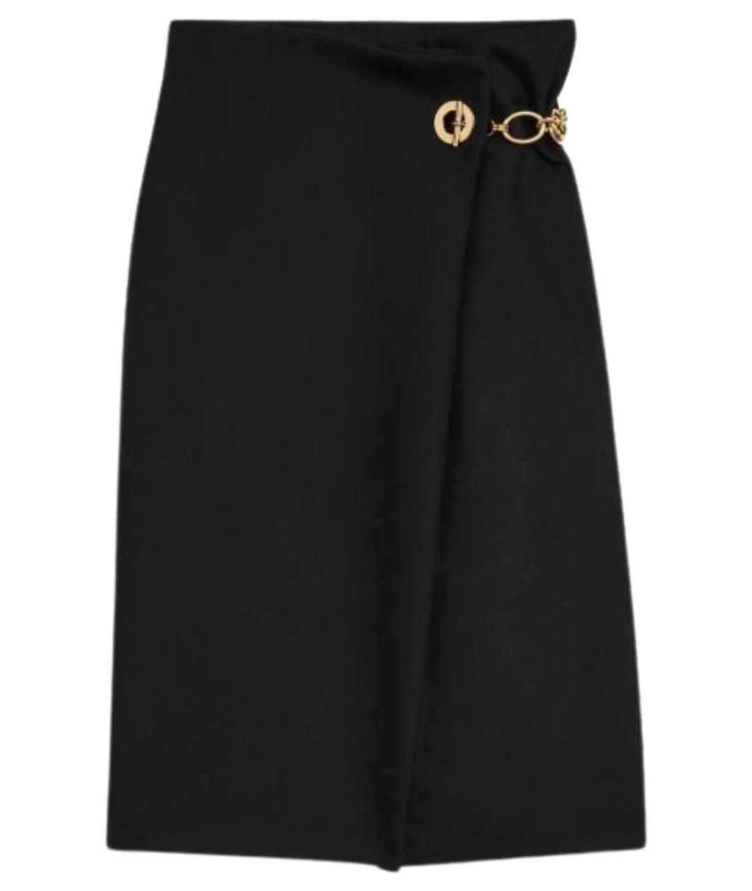 CELINE Черная шерстяная юбка миди, фото 1