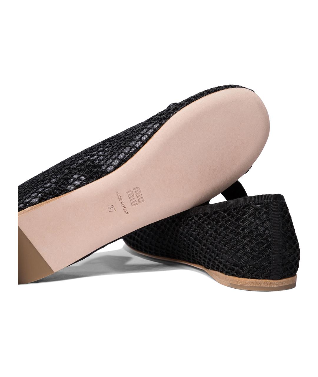 MIU MIU Черные синтетические балетки, фото 5