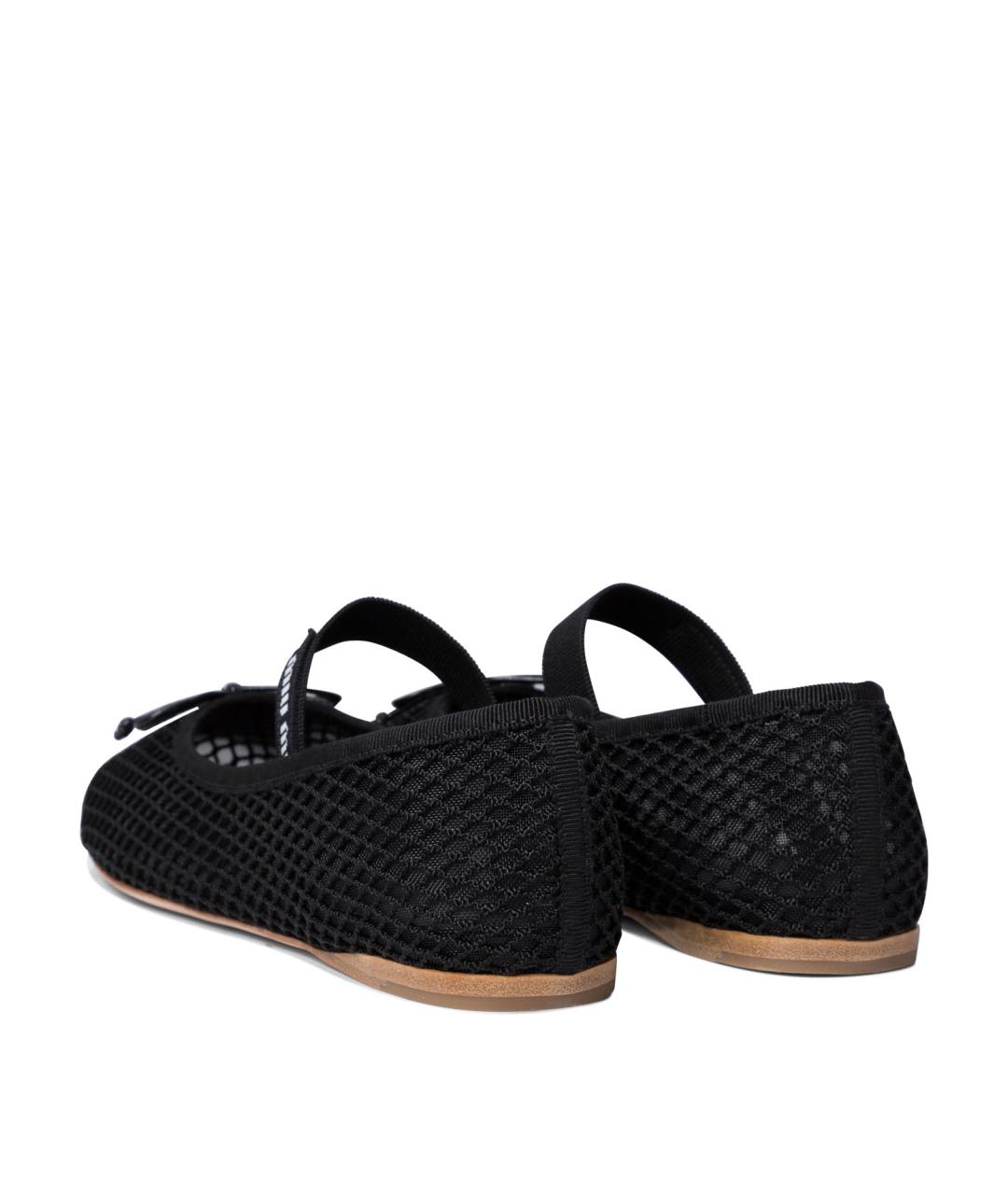 MIU MIU Черные синтетические балетки, фото 4