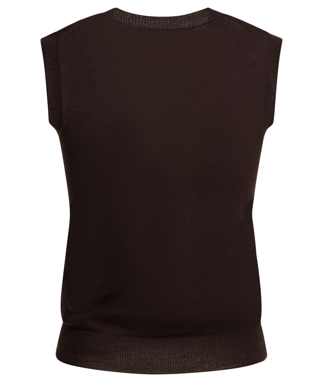 MIU MIU Коричневая шерстяная жилетка, фото 2