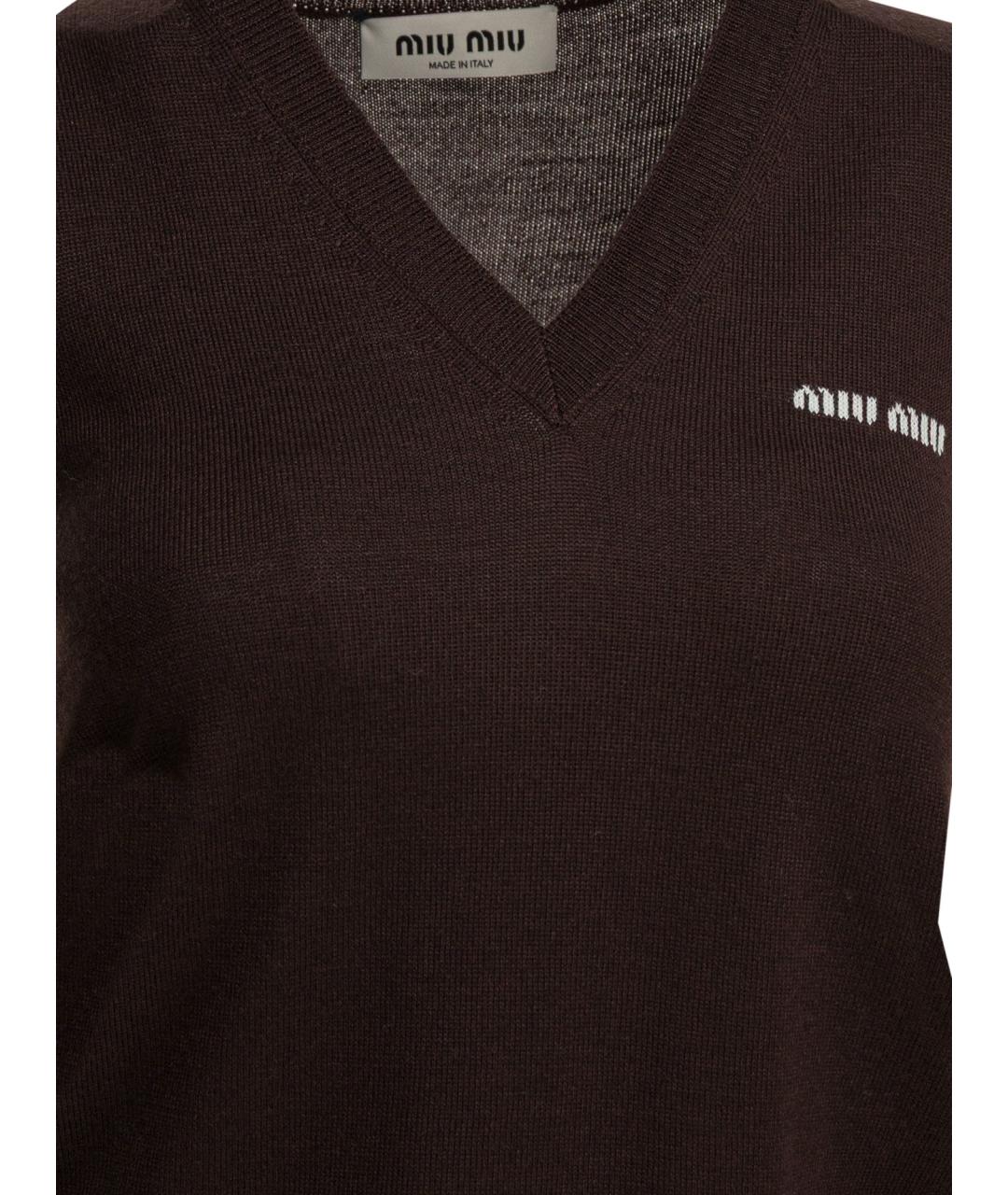 MIU MIU Коричневая шерстяная жилетка, фото 3