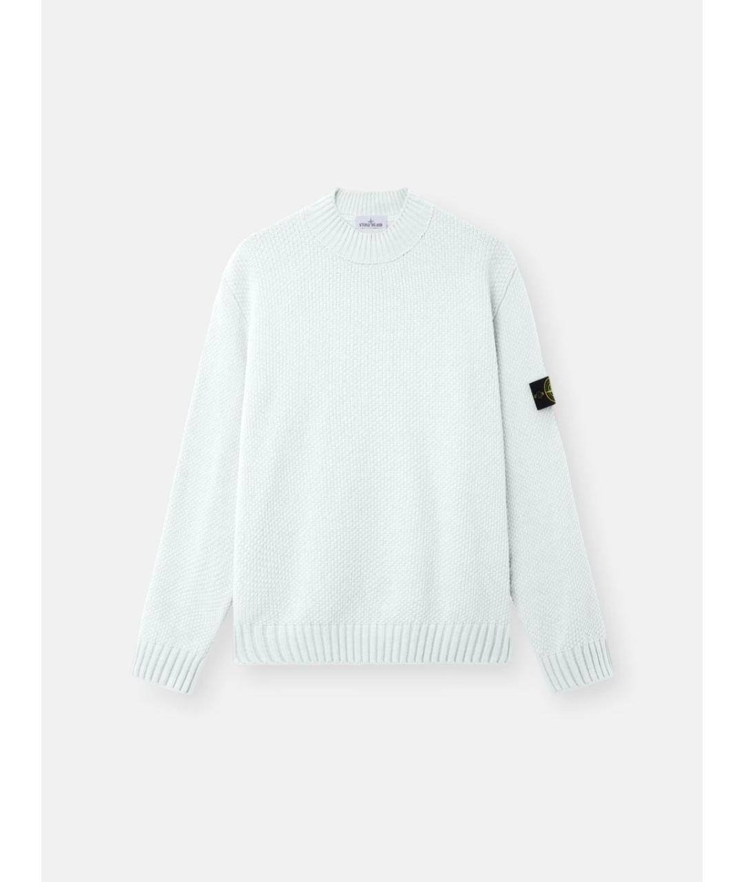 STONE ISLAND Голубой хлопковый джемпер / свитер, фото 1