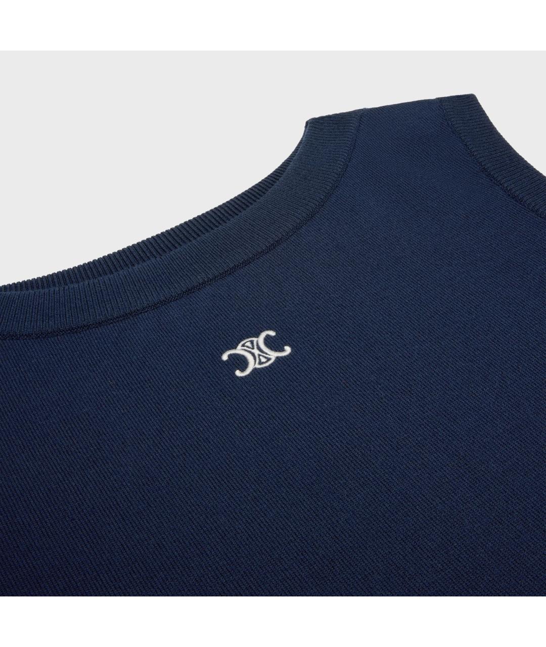 CELINE Синее шерстяное повседневное платье, фото 2