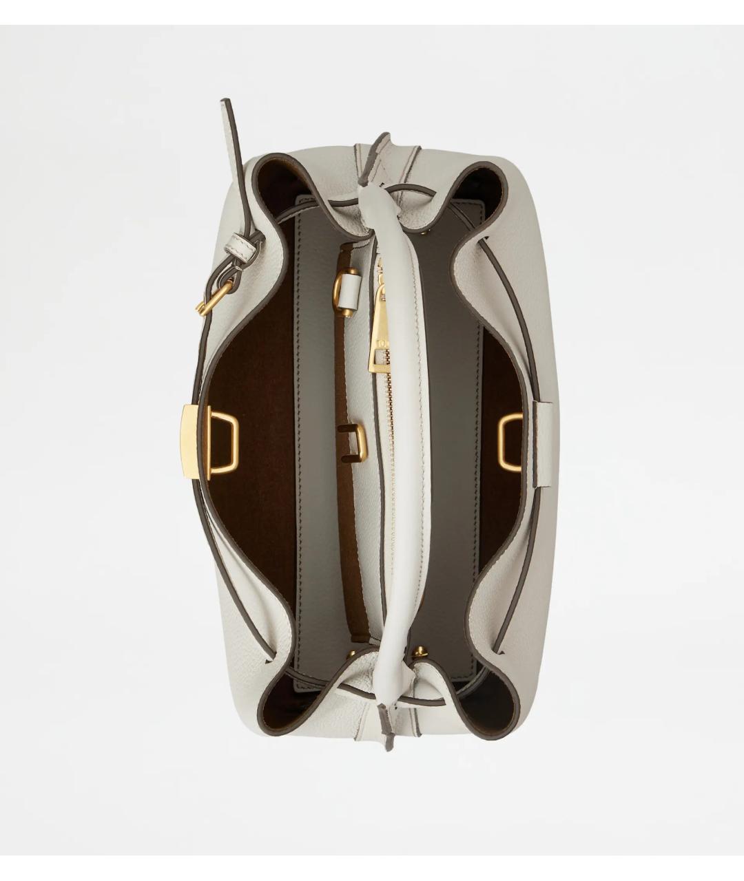 TOD'S Белая кожаная сумка с короткими ручками, фото 5