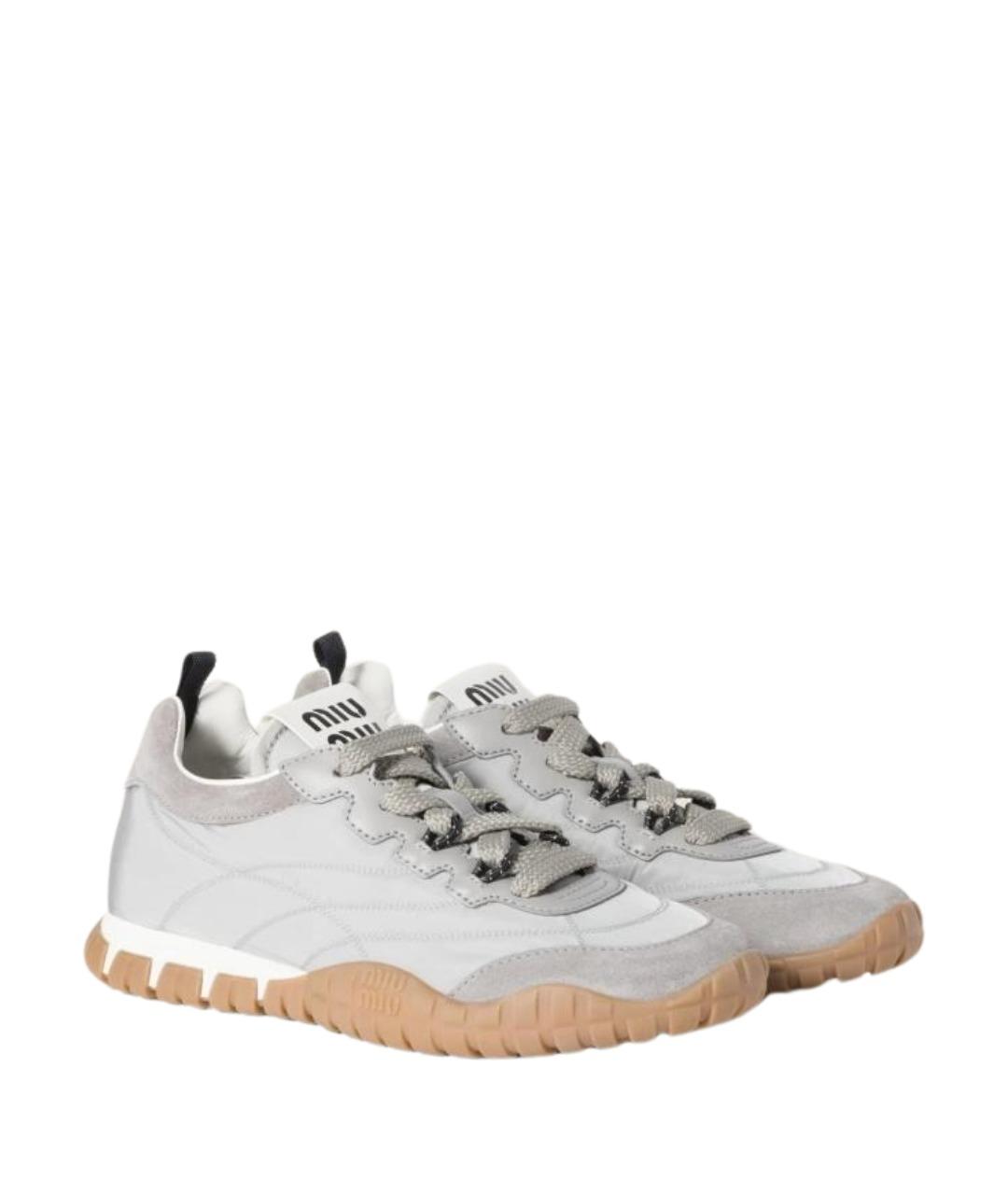MIU MIU Серые замшевые кроссовки, фото 2