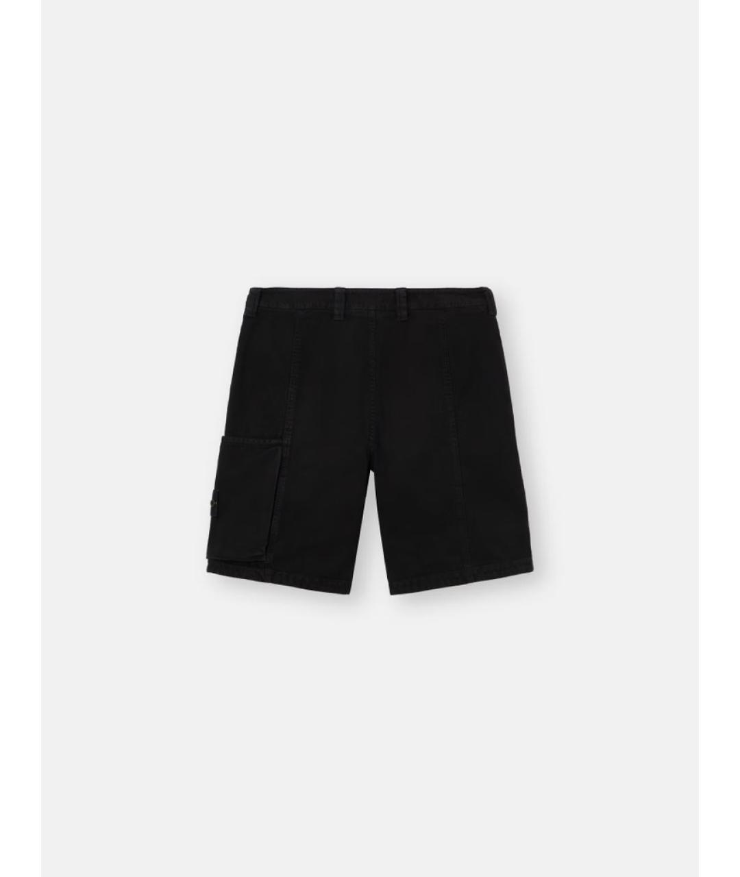 STONE ISLAND Черные хлопковые шорты, фото 2