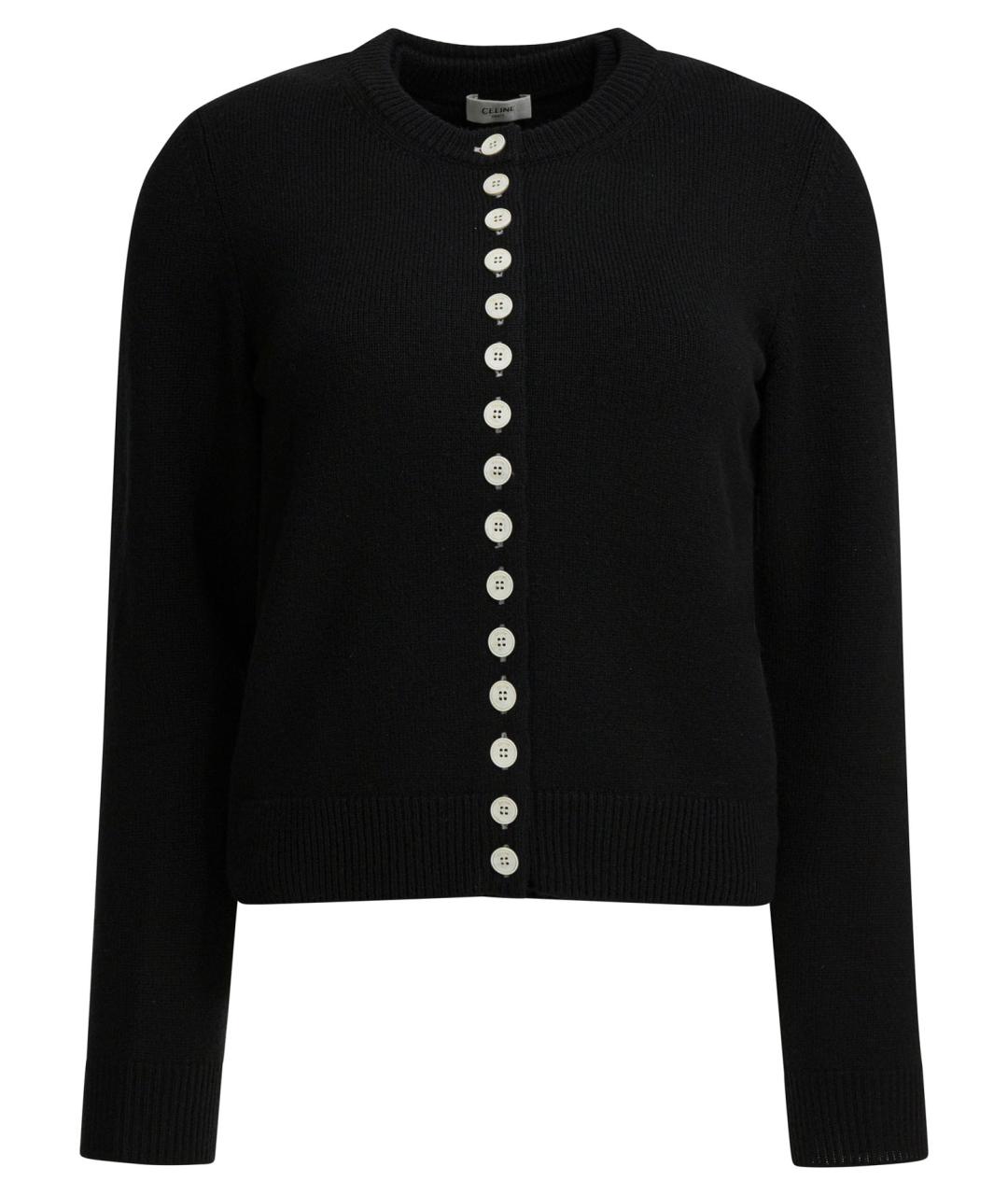 CELINE Черный кашемировый кардиган, фото 1