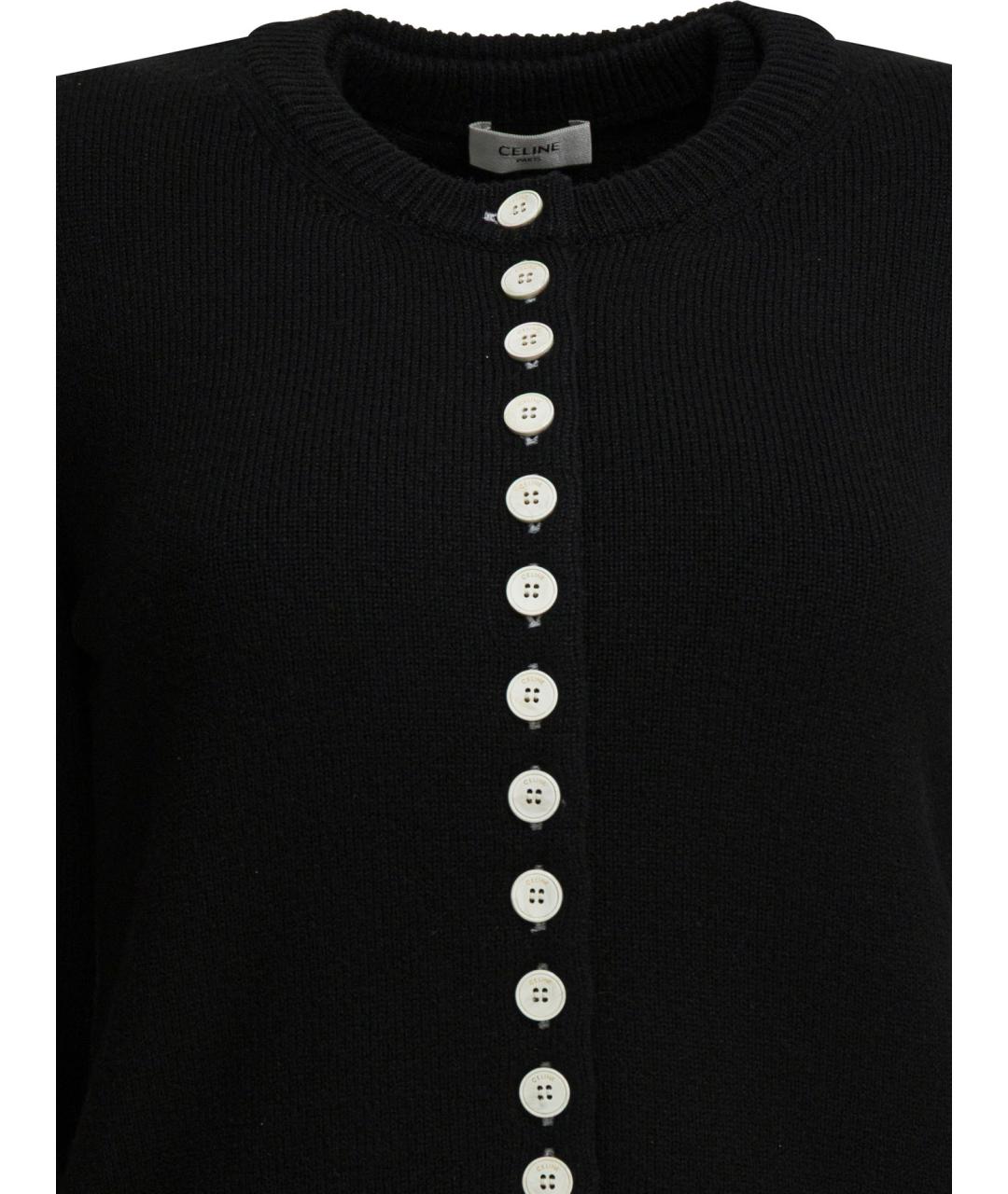 CELINE Черный кашемировый кардиган, фото 2