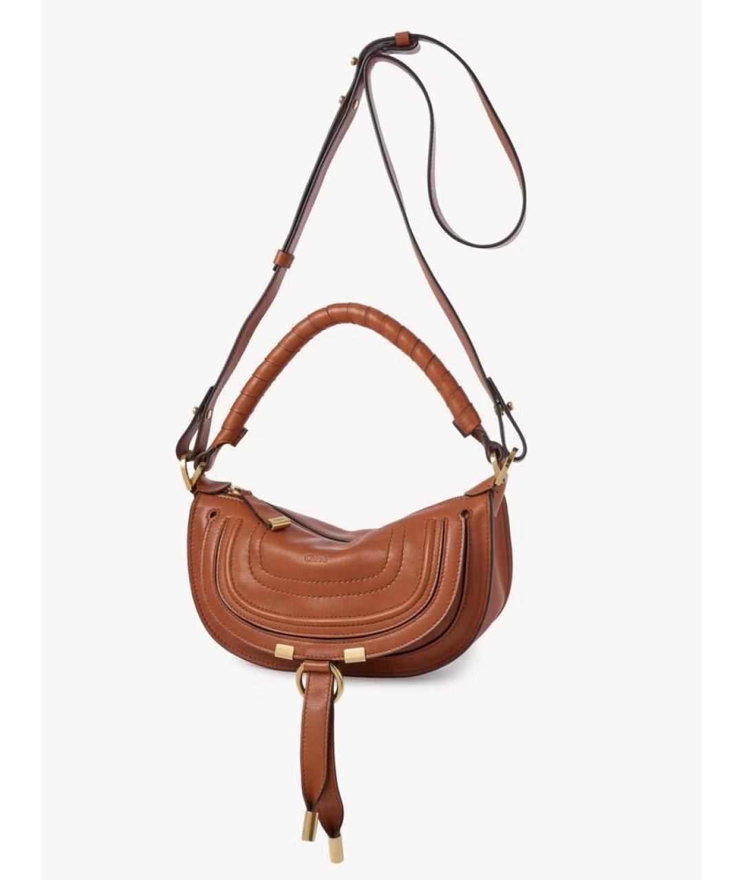 CHLOE Коричневая кожаная сумка через плечо, фото 2