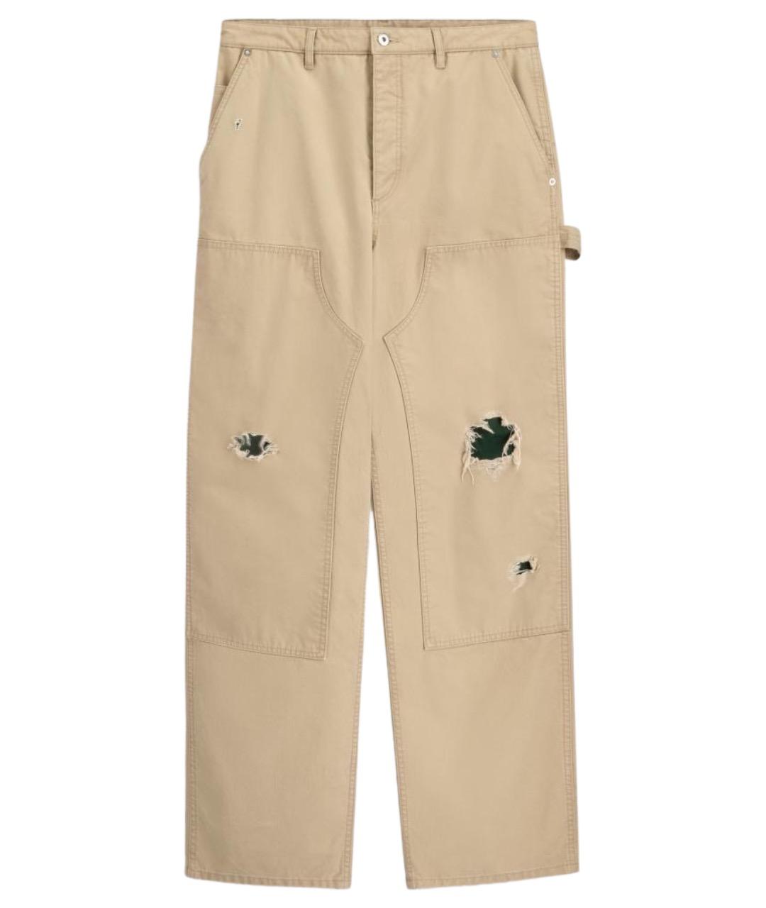 CHRISTIAN DIOR Бежевые хлопковые прямые джинсы, фото 1