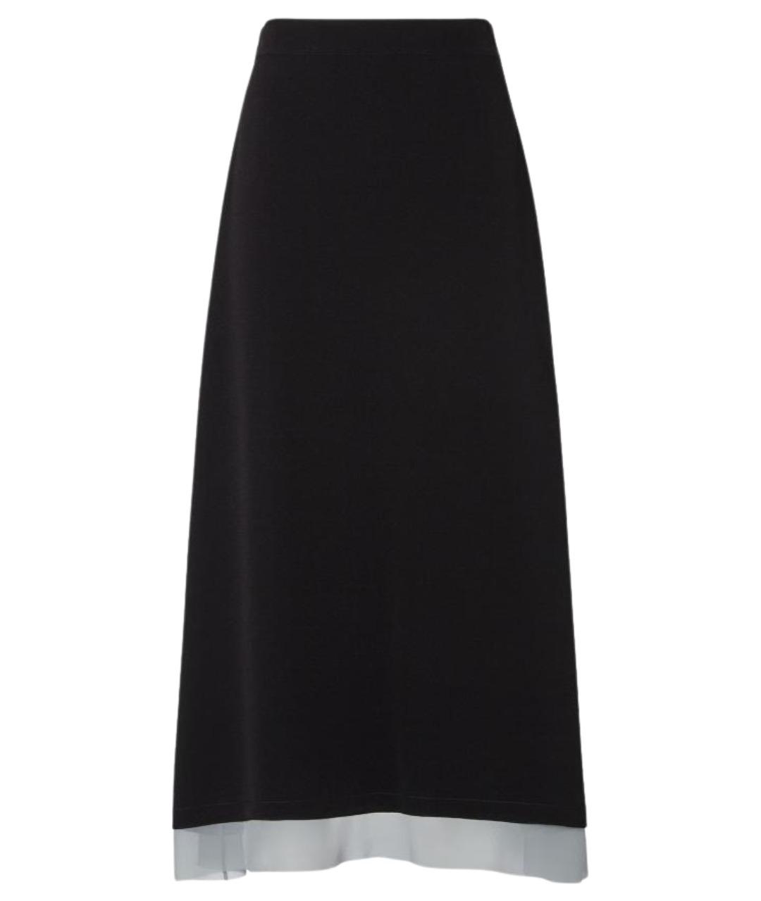 FENDI Черная шелковая юбка миди, фото 1