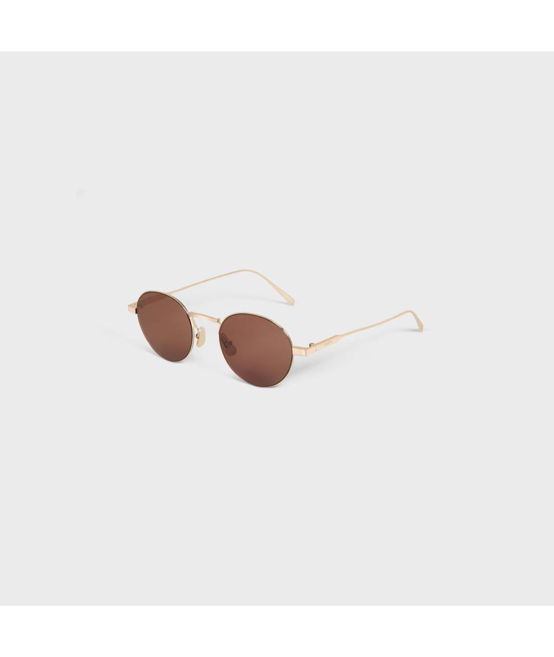 CELINE Золотые металлические солнцезащитные очки, фото 2