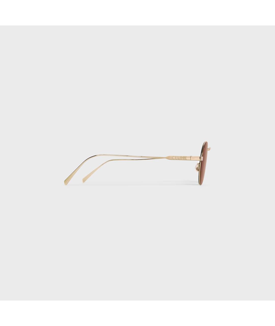 CELINE Золотые металлические солнцезащитные очки, фото 3