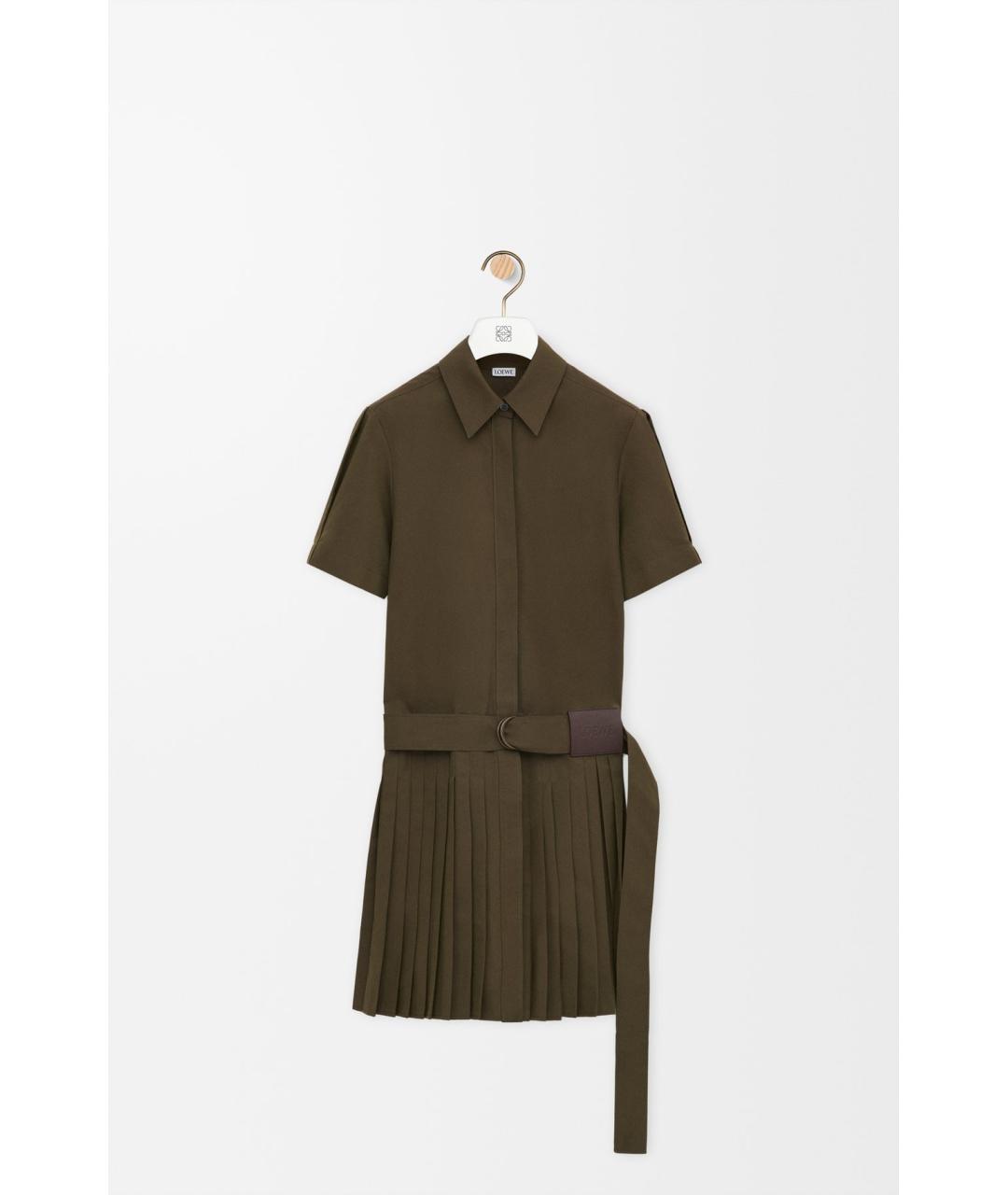 LOEWE Зеленые хлопковое повседневное платье, фото 1